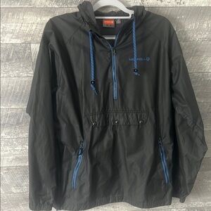 Merrell Black Lightweight Hoodie Jacket with Blue Accents